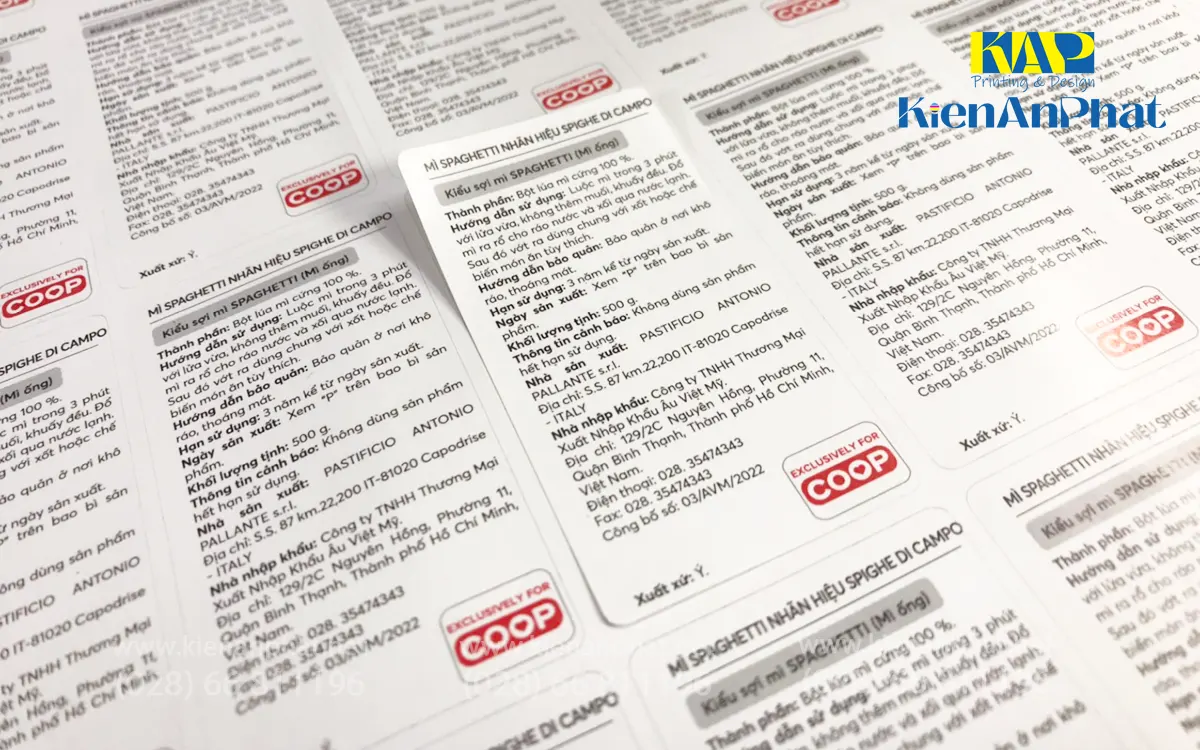 In nhãn, tem decal giấy làm nhãn phụ tại Kiến An Phát