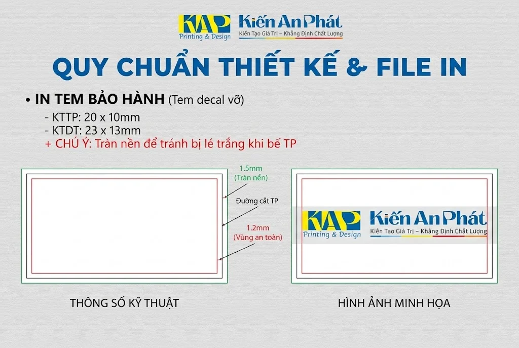 Quy chuẩn thiết kế tem bảo hành, tem vỡ