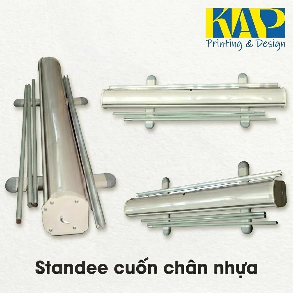 standee chân cuốn nhựa