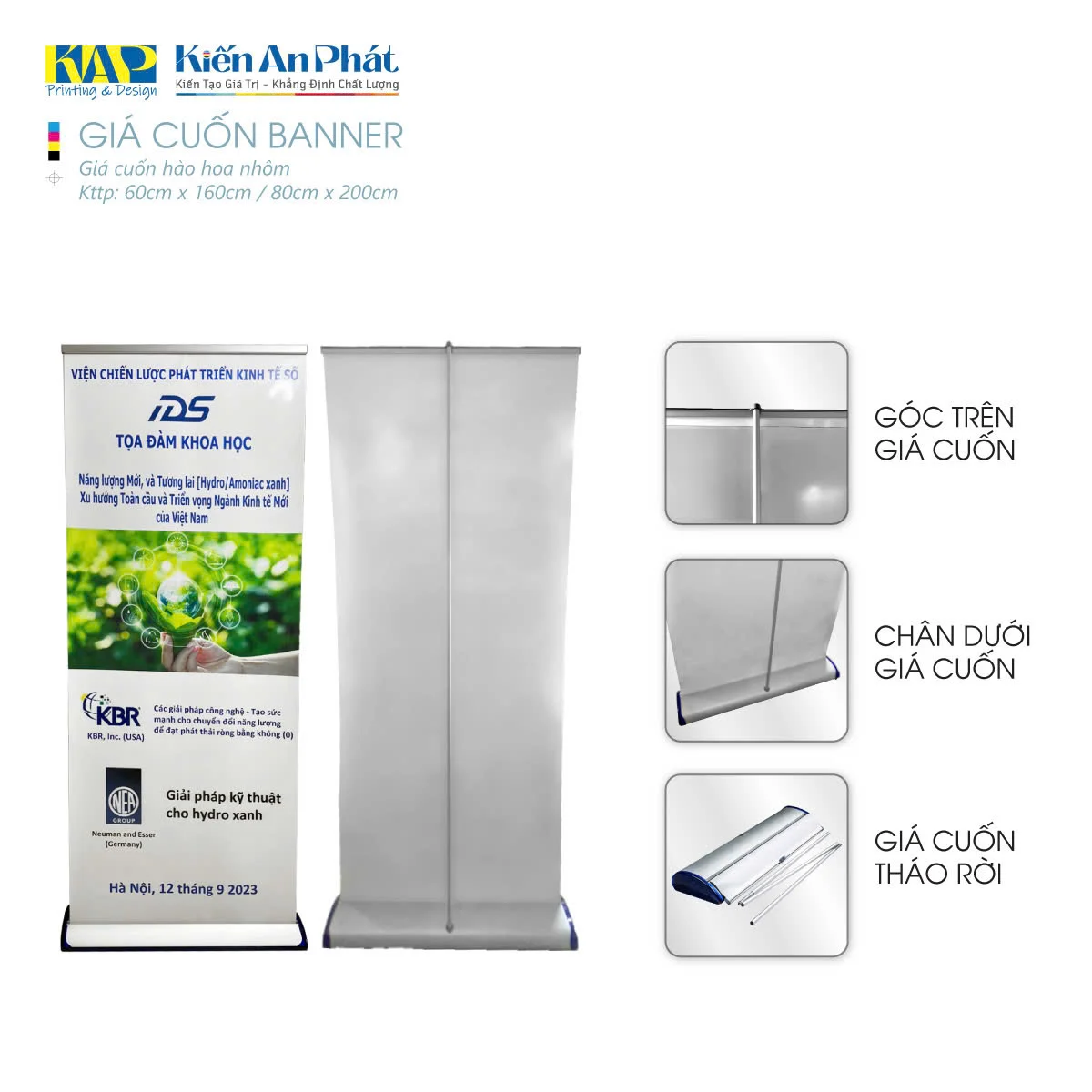 Chân standee cuốn inox