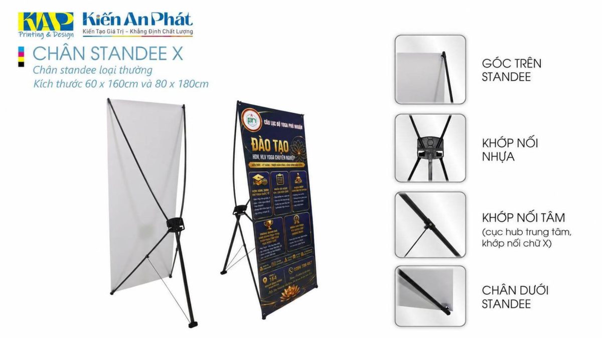Chân standee chữ x thường loại đen hàn quốc