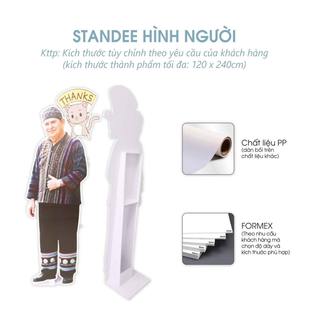 in Standee hình người - in Kiến An Phát