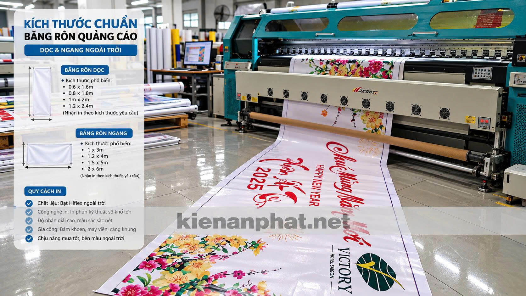 Kích thước chuẩn và quy cách in băng rôn quảng cáo dọc và ngang ngoài trời