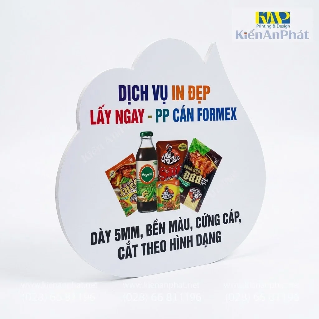 In Poster decal/ PP cán (bồi) format (formex)