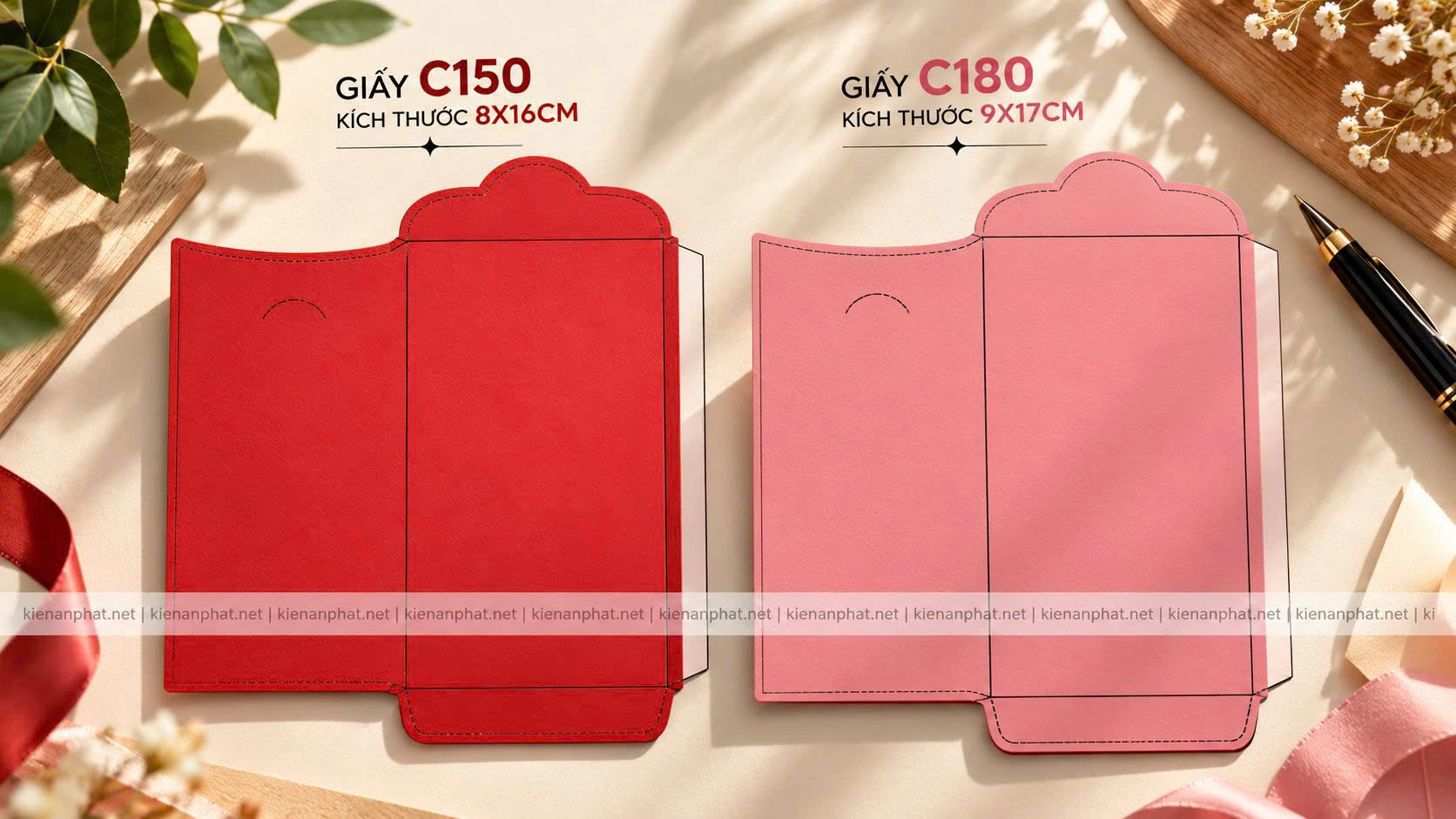Minh hoạ file khuôn bế bao lì xì Kiến An Phát