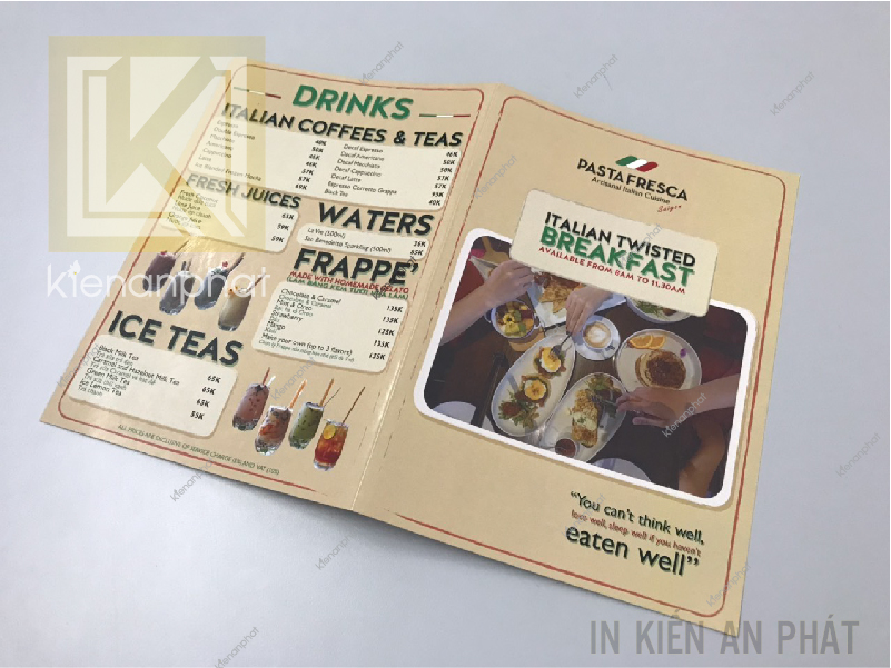 in menu giấy