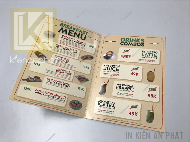 in menu giấy