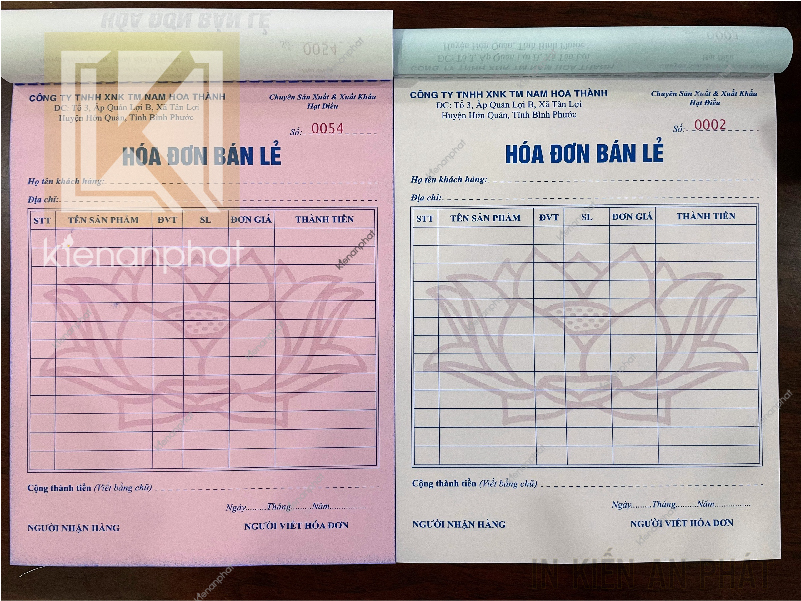 in hóa đơn bán lẻ