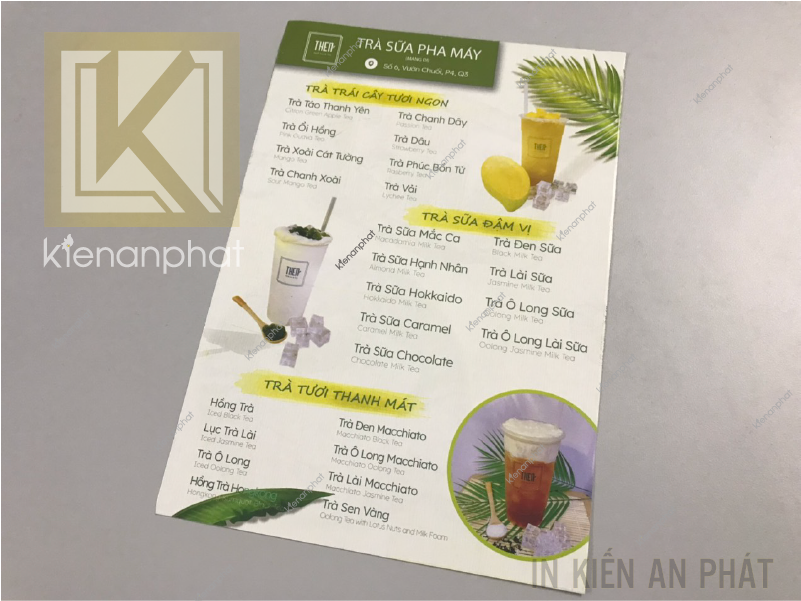 Tờ rơi khai trương quán trà sữa - In nhanh giá rẻ tại in Kiến An Phát