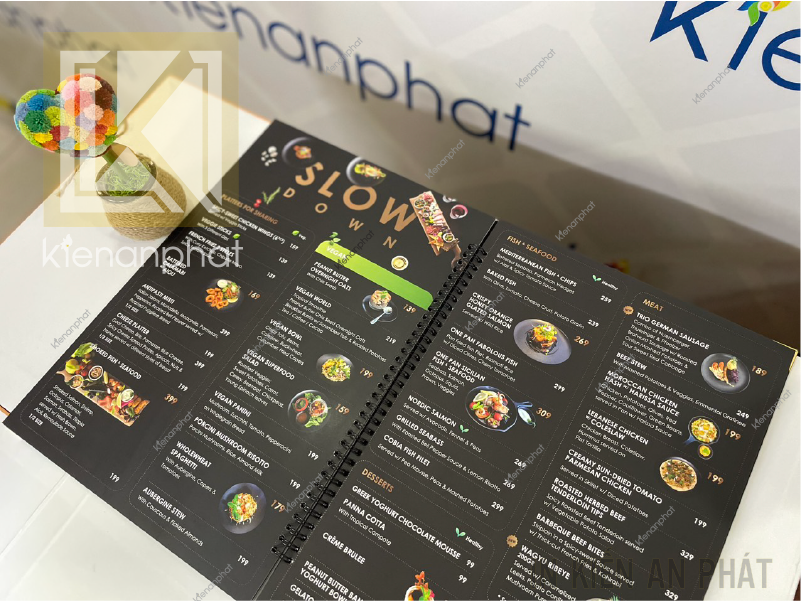In menu giá rẻ tại in Kiến An Phát, tpHCM
