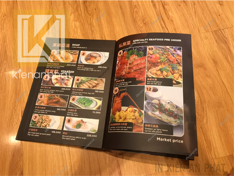 In menu giá rẻ tại in Kiến An Phát, tpHCM
