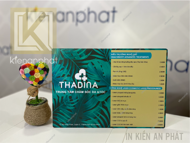 In menu nhựa PVC giá rẻ tại TPHCM