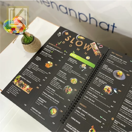 In menu nhựa PVC giá rẻ tại TPHCM