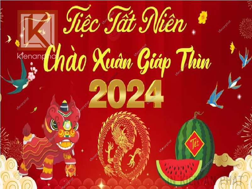 In backdrop và background tiệc tân niên 2024 tại tpHCM