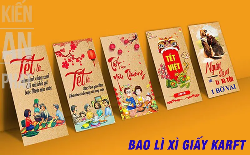 In bao lì xì giấy kraft - Sự lựa chọn hoàn hảo cho Tết Nguyên Đán