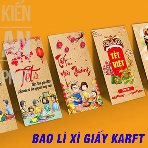 In bao lì xì giấy kraft – Sự lựa chọn hoàn hảo cho Tết Nguyên Đán