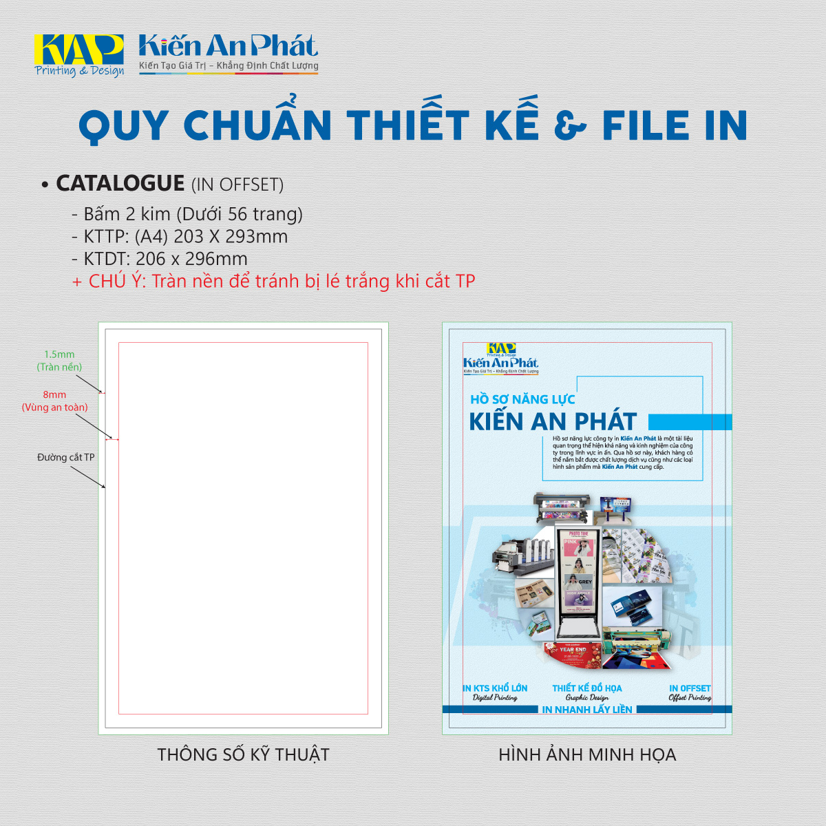 Quy chuẩn thiết kế catalogue bấm kim giữa