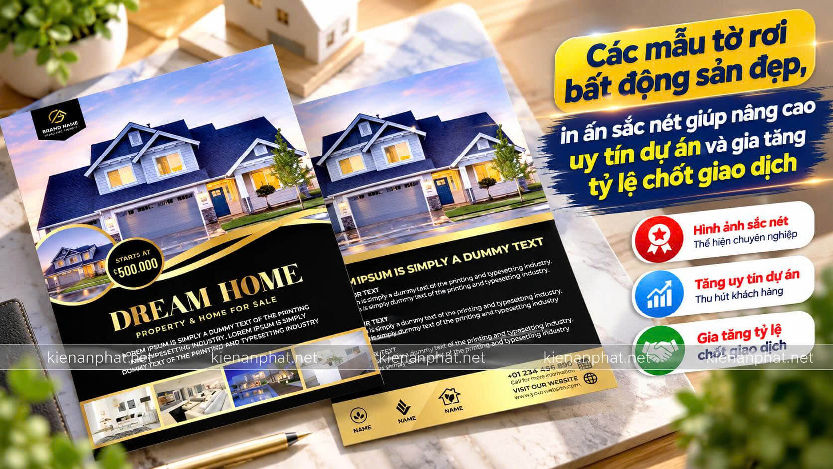Xưởng in tờ rơi bất động sản và tờ rơi cho thuê phòng trọ giá rẻ tại Kiến An Phát
