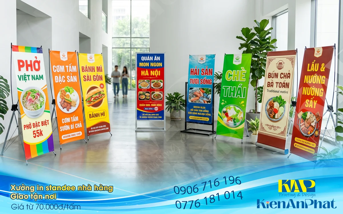 Địa chỉ in standee nhà hàng giá rẻ và tối ưu chi phí cho doanh nghiệp