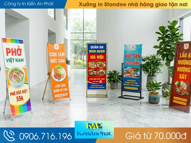 Xưởng in standee nhà hàng giao tận nơi giá từ 70.000đ/tấm