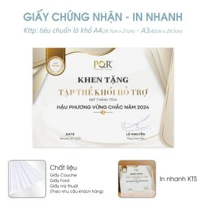 In giấy chứng nhận Kiến An Phát