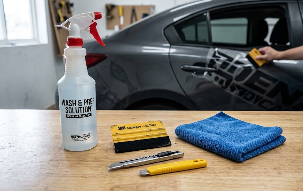 Bộ dụng cụ chuẩn bị dán decal không bị bọt khí tại nhà