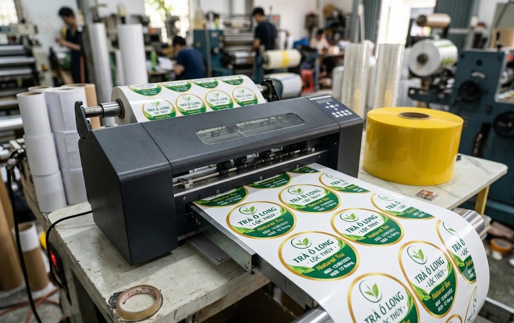 Gia công bế demi tem nhãn decal chuẩn xác dễ bóc dán