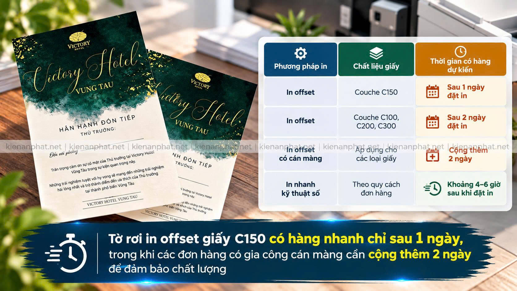 Bảng tiến độ thời gian in tờ rơi offset C150 C200 và in nhanh kỹ thuật số 4 đến 6 giờ
