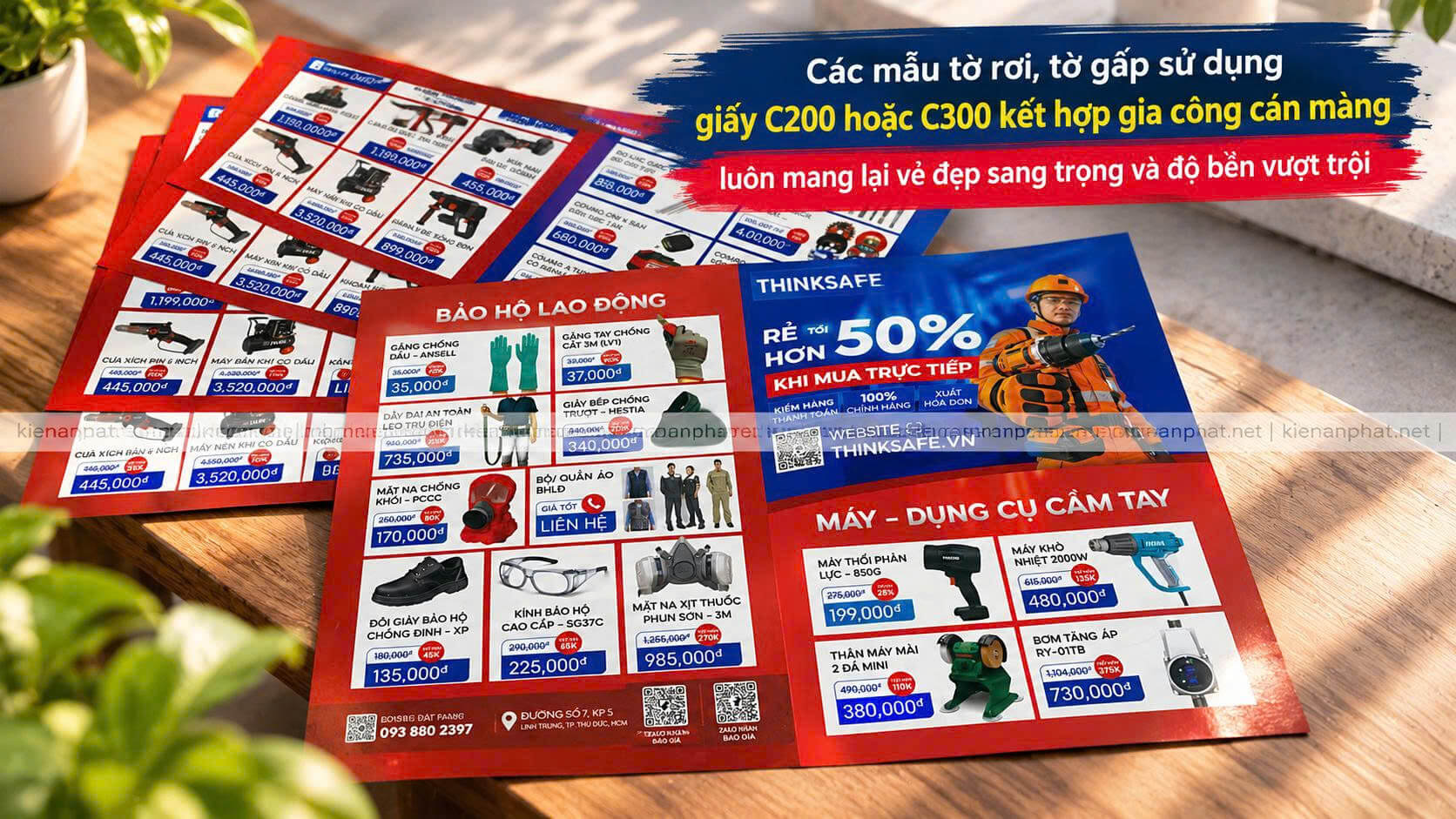 Thành phẩm tờ rơi giấy Couche C200 C300 có cán màng mờ sang trọng tại Kiến An Phát